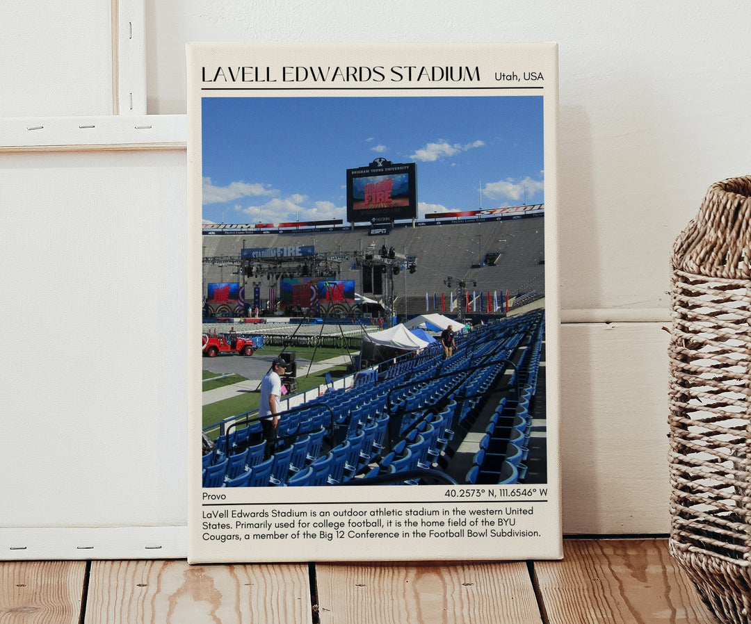 LaVell Edwards Stadium Football Minimal Wall Art