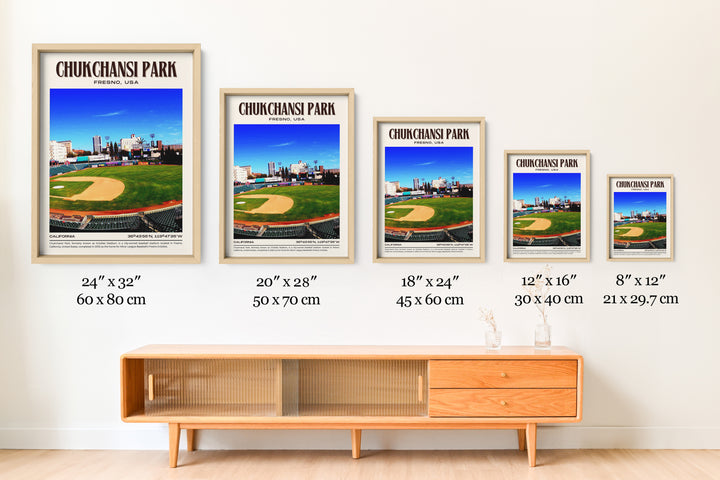 Chukchansi Park Stadium Baseball Retro Wall Art