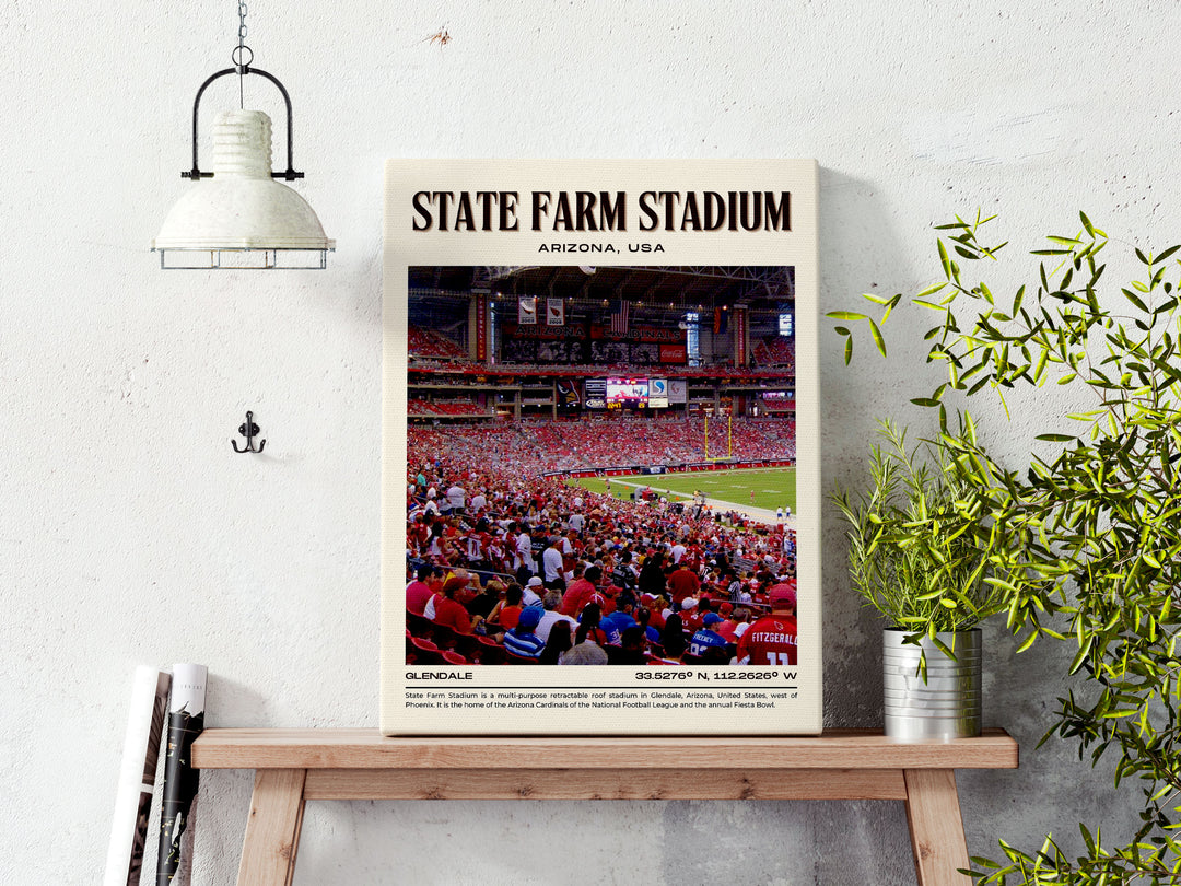 State Farm Stadium Football Retro Wall Art