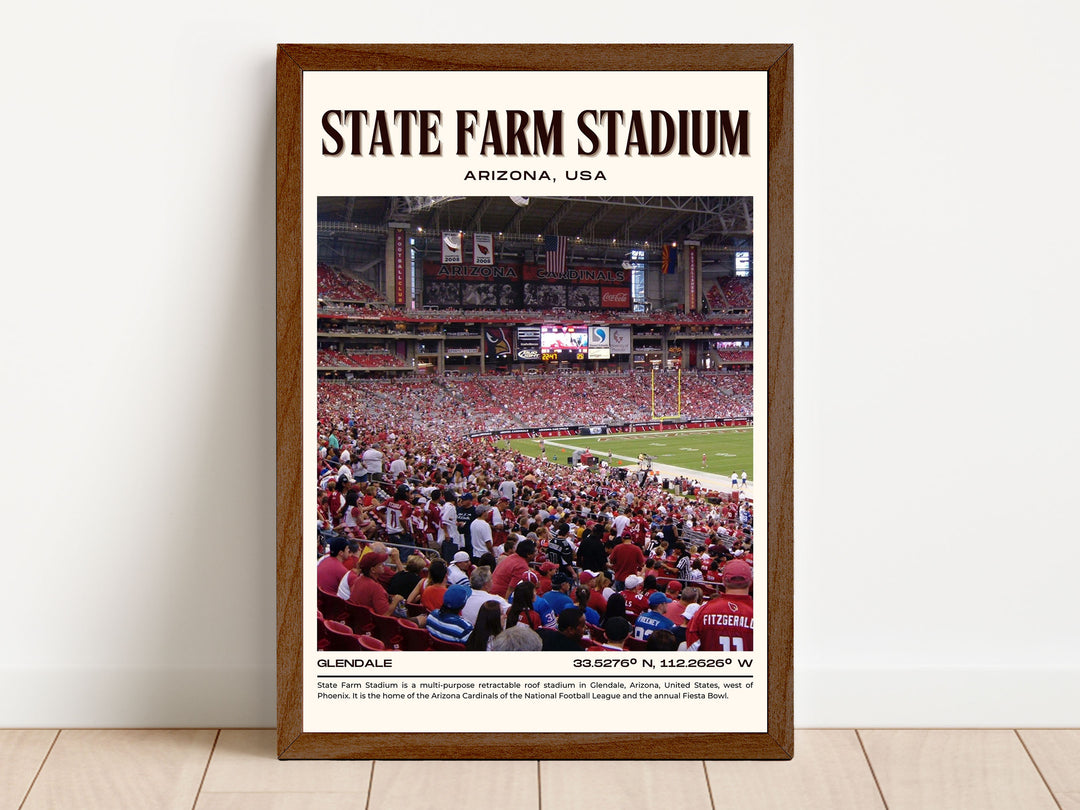 State Farm Stadium Football Retro Wall Art