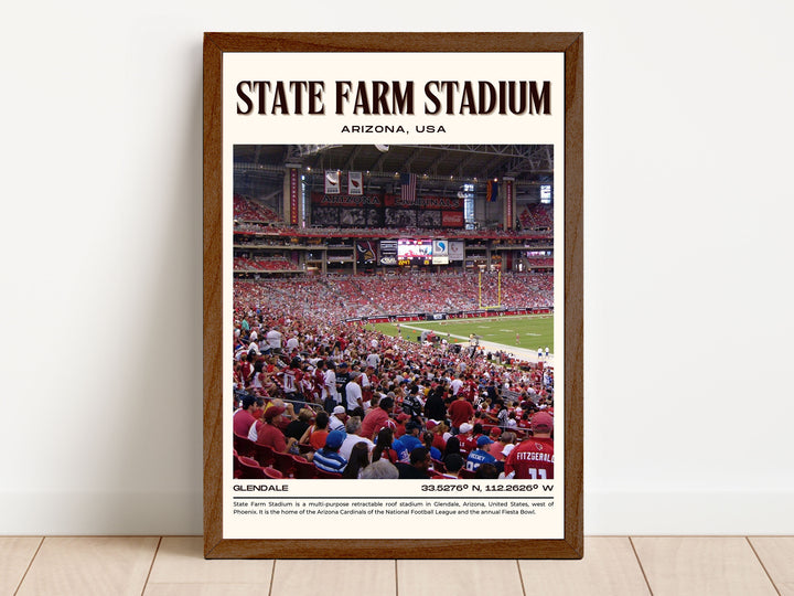 State Farm Stadium Football Retro Wall Art