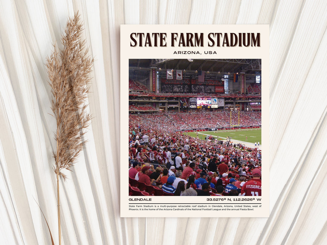 State Farm Stadium Football Retro Wall Art