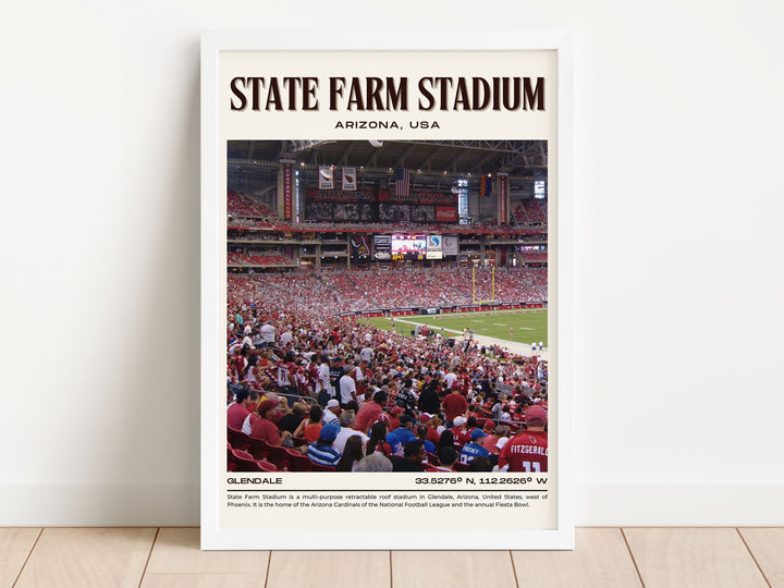 State Farm Stadium Football Retro Wall Art