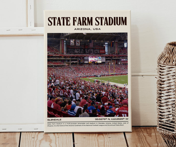 State Farm Stadium Football Retro Wall Art