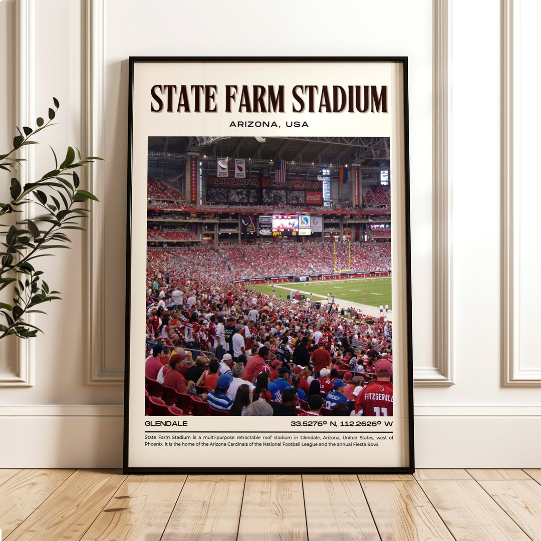 State Farm Stadium Football Retro Wall Art