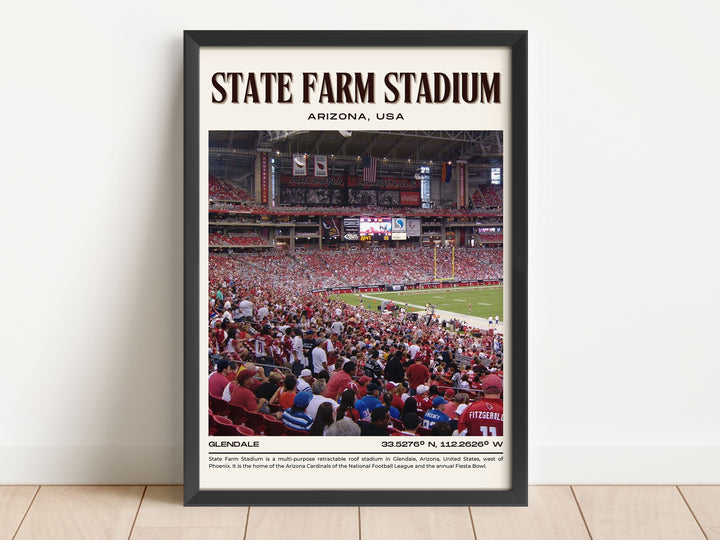 State Farm Stadium Football Retro Wall Art