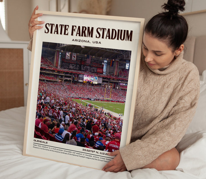 State Farm Stadium Football Retro Wall Art