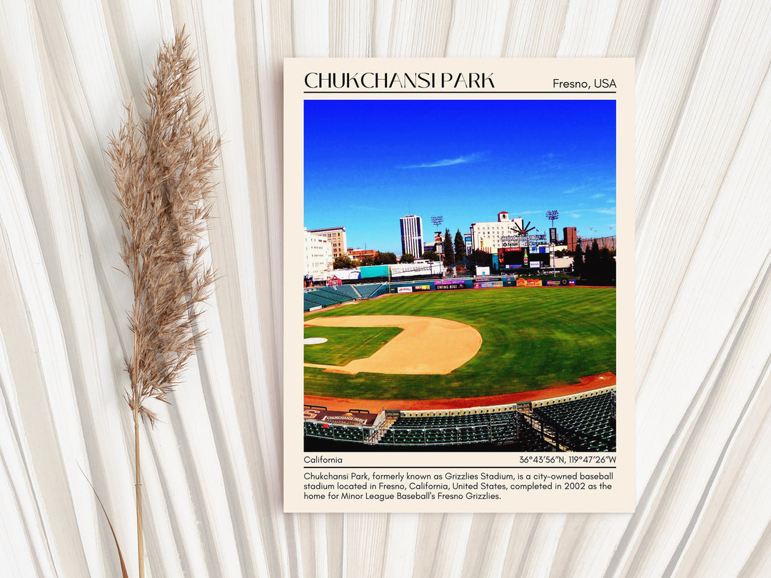 Chukchansi Park Stadium Baseball Minimal Wall Art