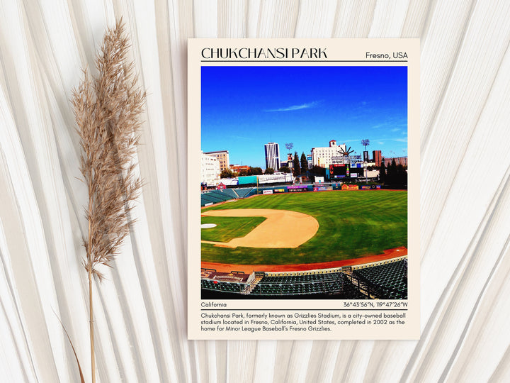 Chukchansi Park Stadium Baseball Minimal Wall Art