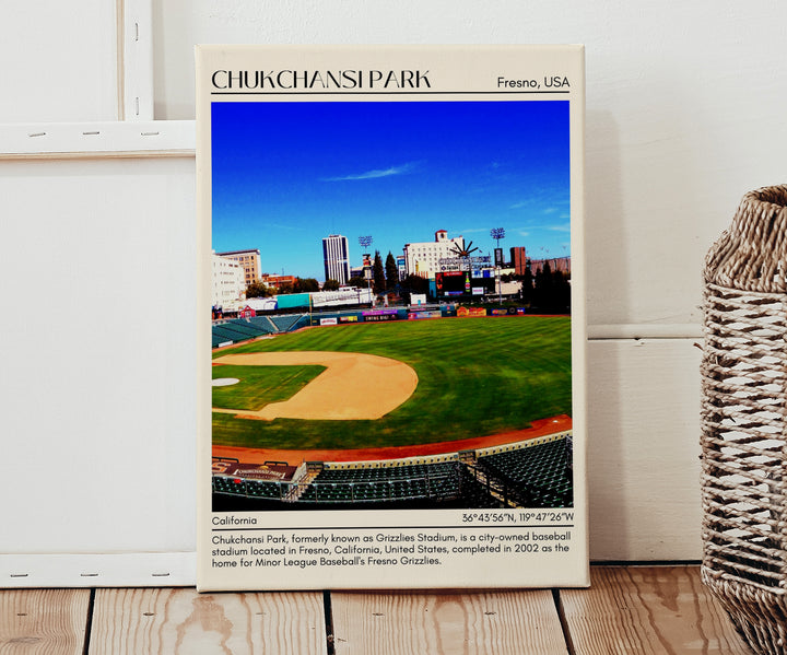 Chukchansi Park Stadium Baseball Minimal Wall Art