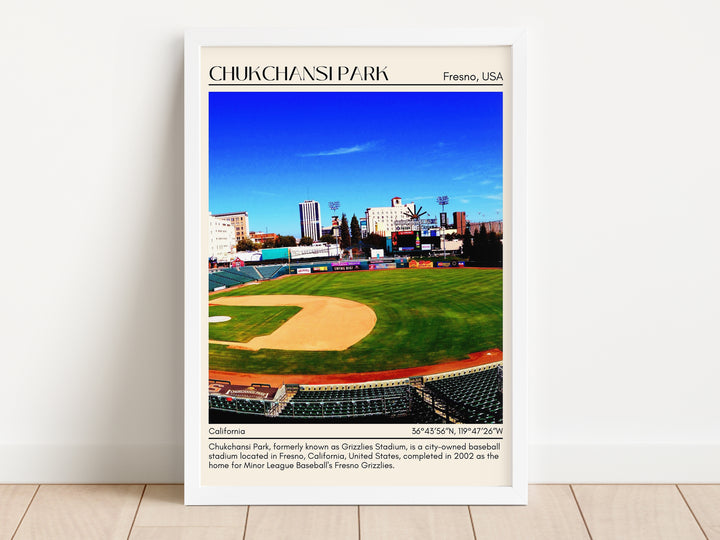 Chukchansi Park Stadium Baseball Minimal Wall Art