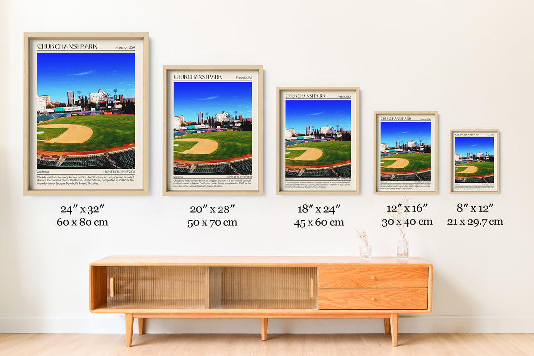 Chukchansi Park Stadium Baseball Minimal Wall Art