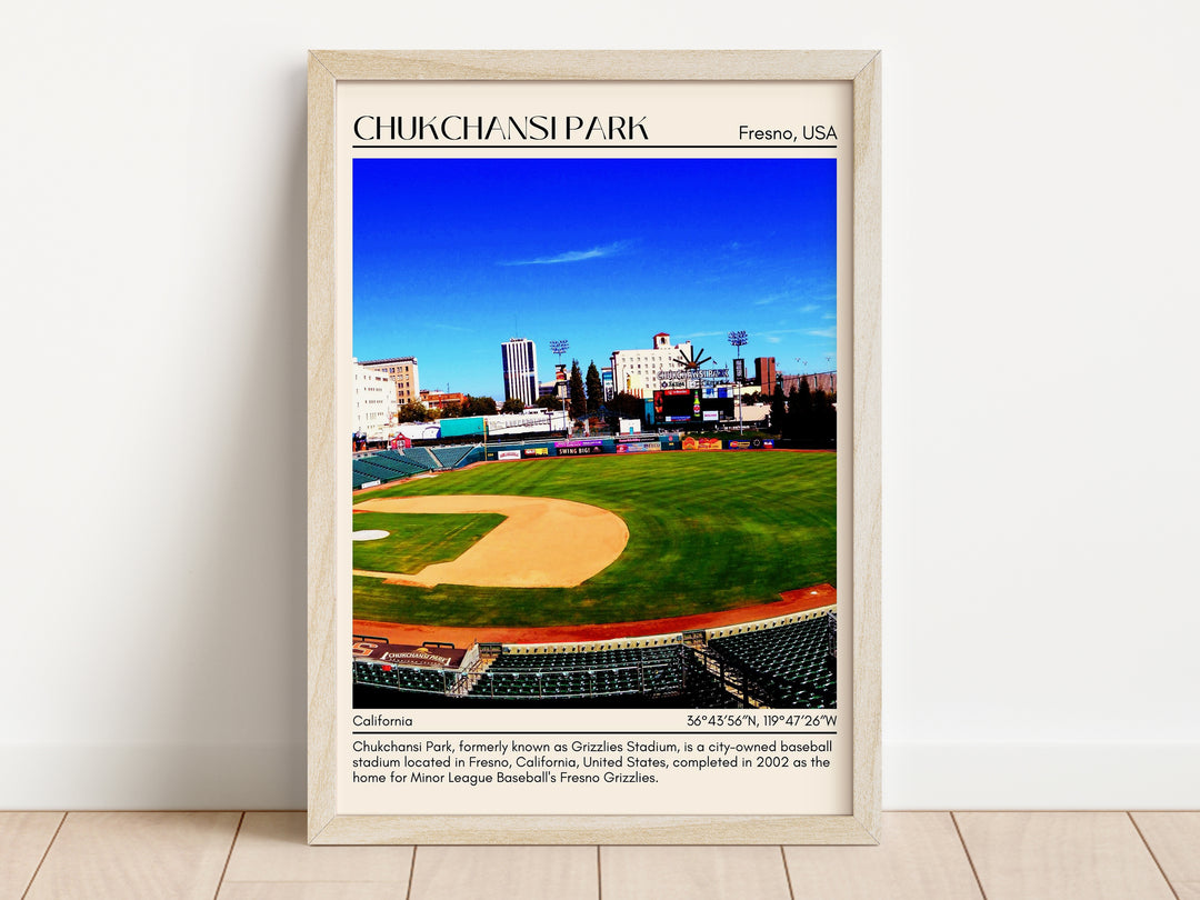 Chukchansi Park Stadium Baseball Minimal Wall Art