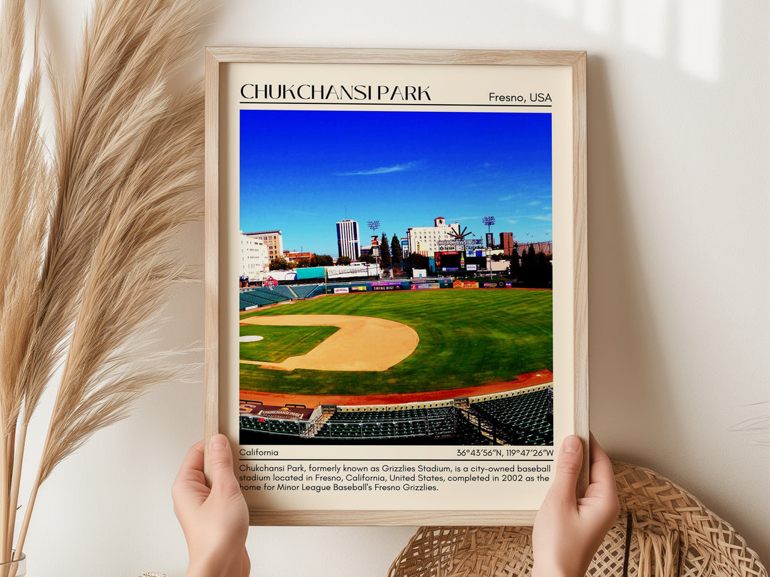 Chukchansi Park Stadium Baseball Minimal Wall Art