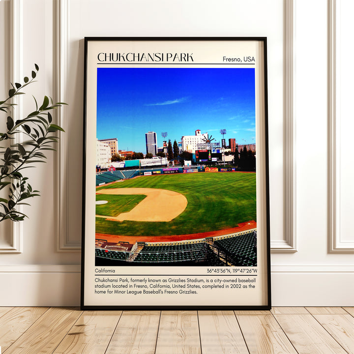 Chukchansi Park Stadium Baseball Minimal Wall Art