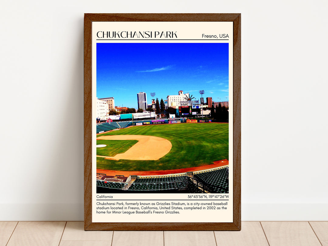 Chukchansi Park Stadium Baseball Minimal Wall Art