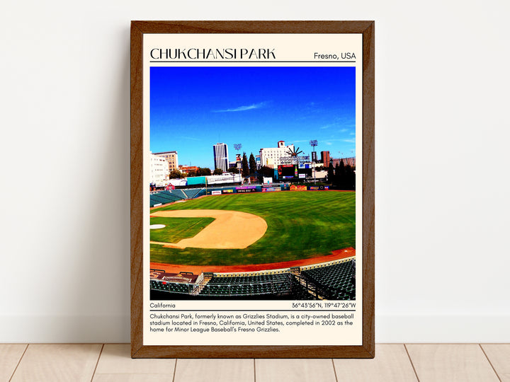 Chukchansi Park Stadium Baseball Minimal Wall Art