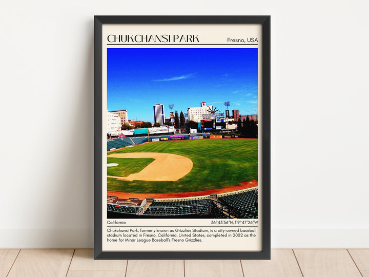 Chukchansi Park Stadium Baseball Minimal Wall Art