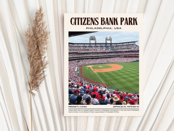 Citizens Bank Park Stadium Baseball Retro Wall Art