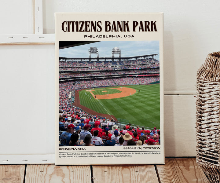 Citizens Bank Park Stadium Baseball Retro Wall Art