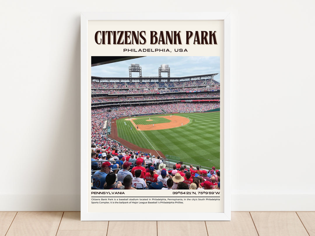 Citizens Bank Park Stadium Baseball Retro Wall Art