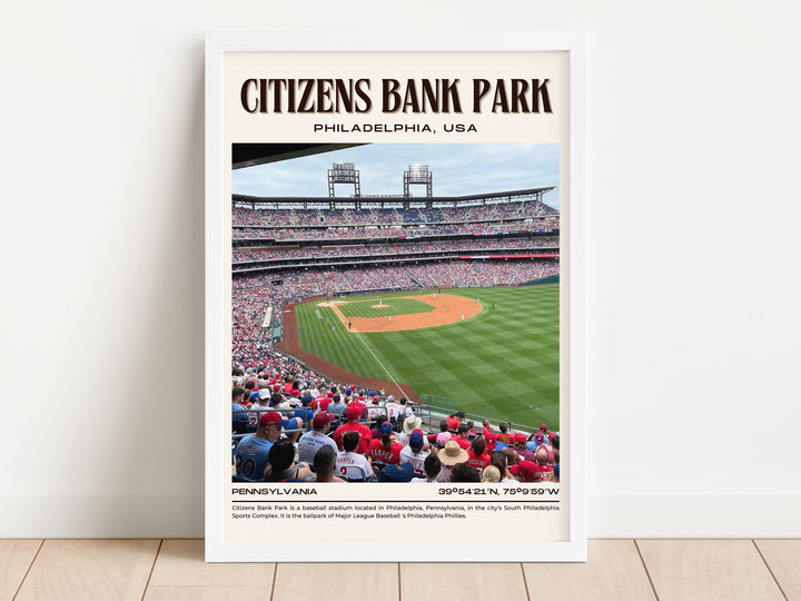 Citizens Bank Park Stadium Baseball Retro Wall Art