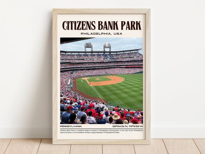 Citizens Bank Park Stadium Baseball Retro Wall Art