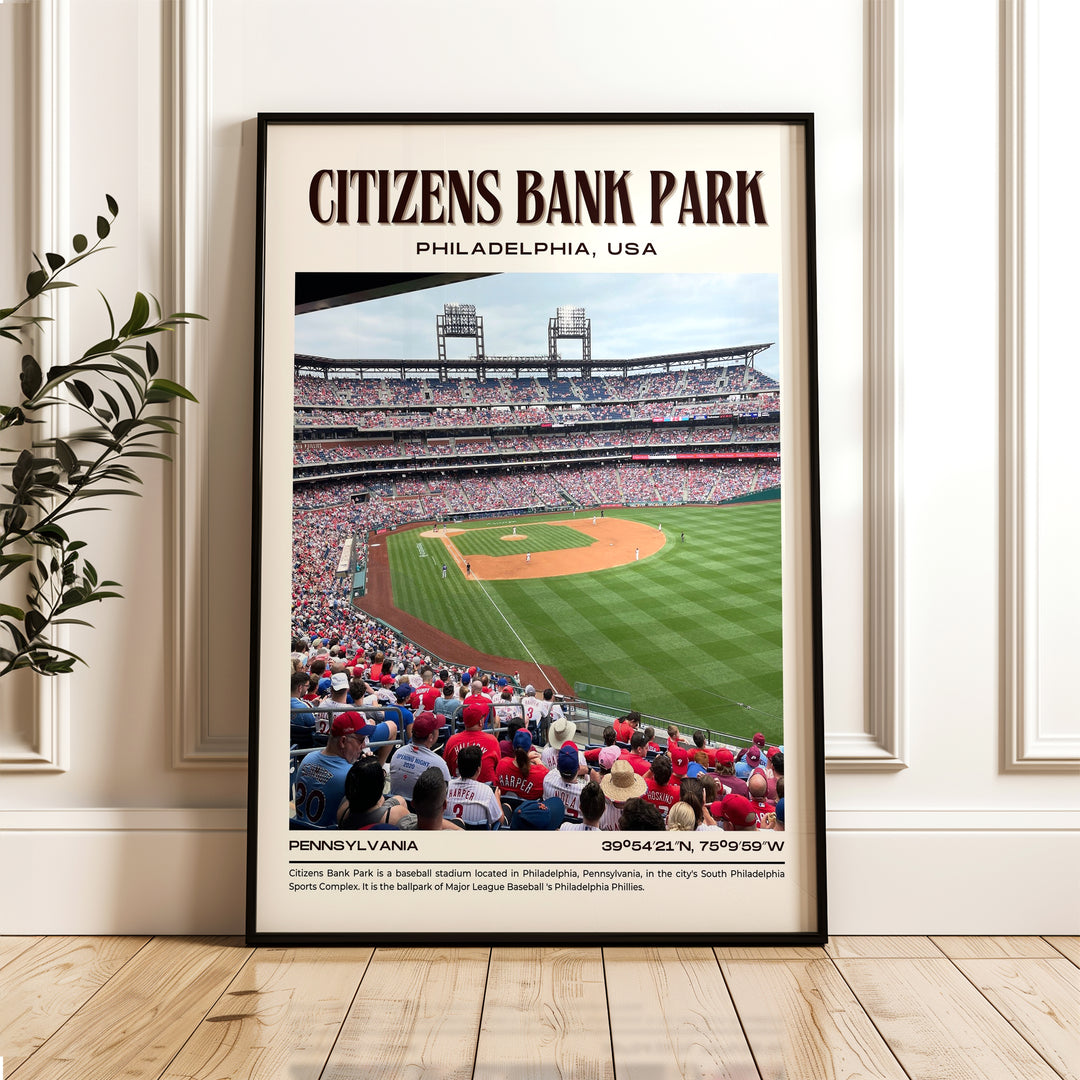 Citizens Bank Park Stadium Baseball Retro Wall Art