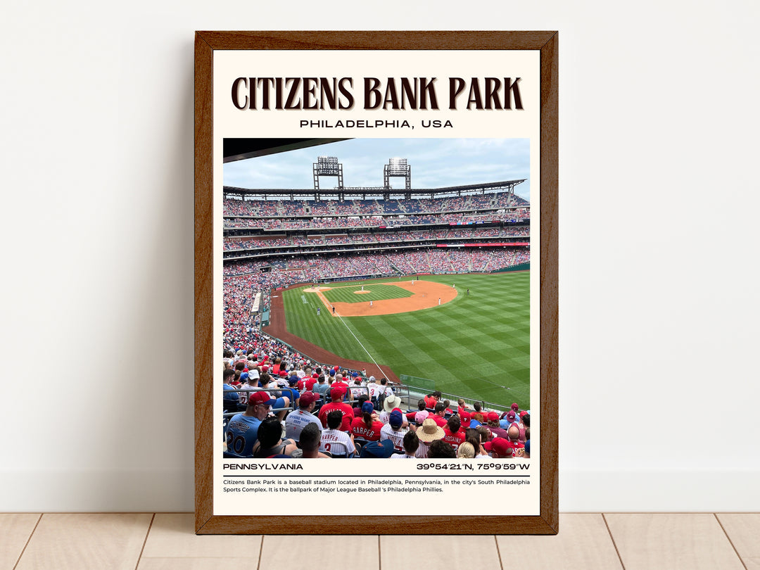 Citizens Bank Park Stadium Baseball Retro Wall Art