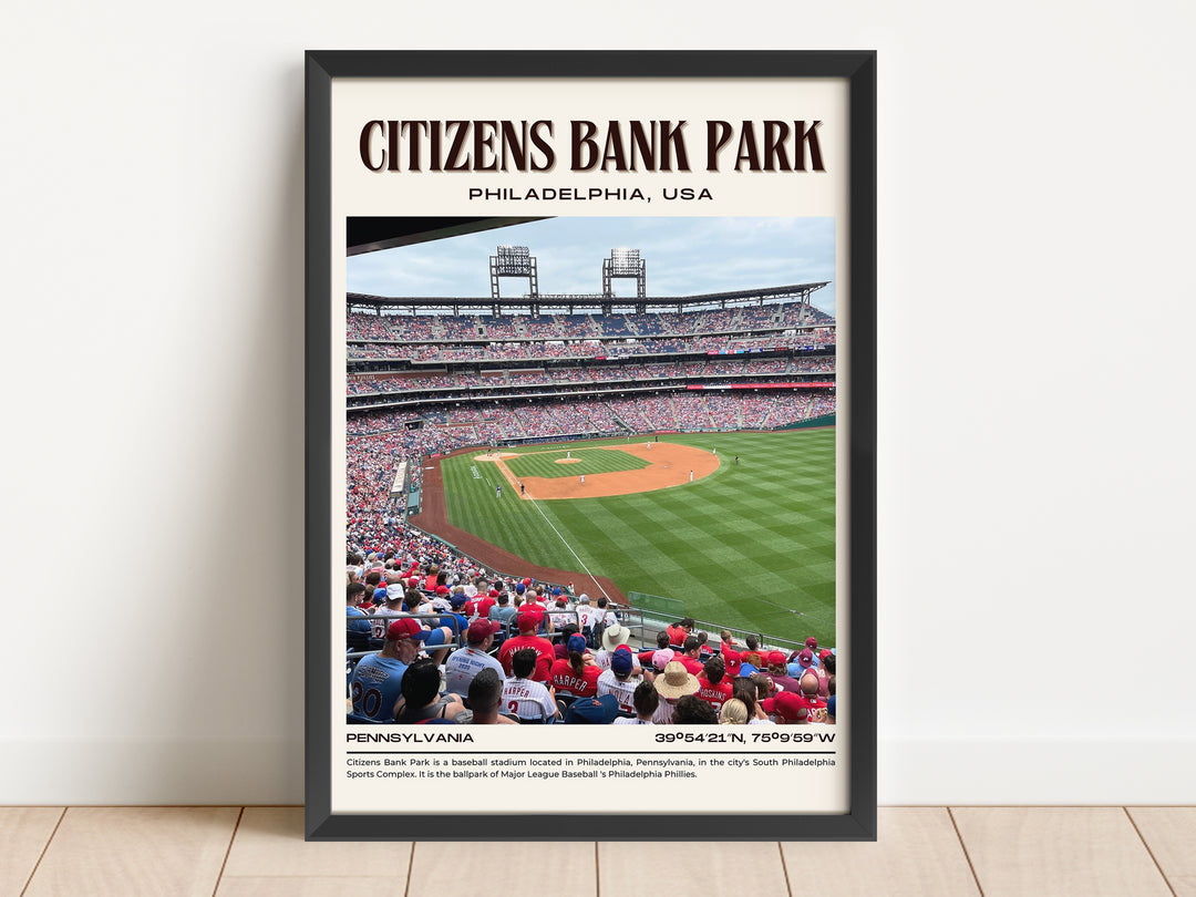 Citizens Bank Park Stadium Baseball Retro Wall Art