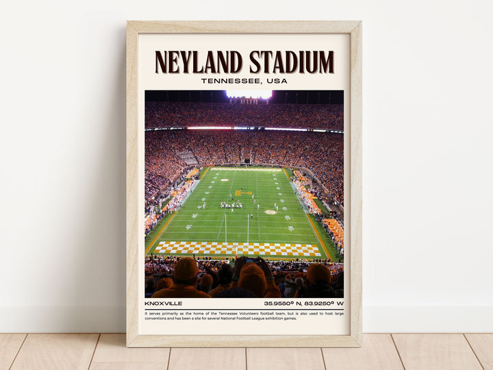 Neyland Stadium Football Retro Wall Art