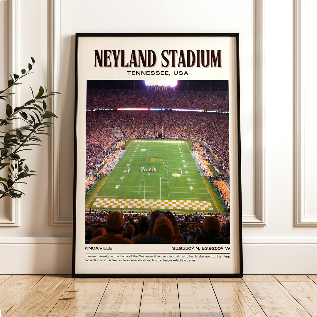 Neyland Stadium Football Retro Wall Art