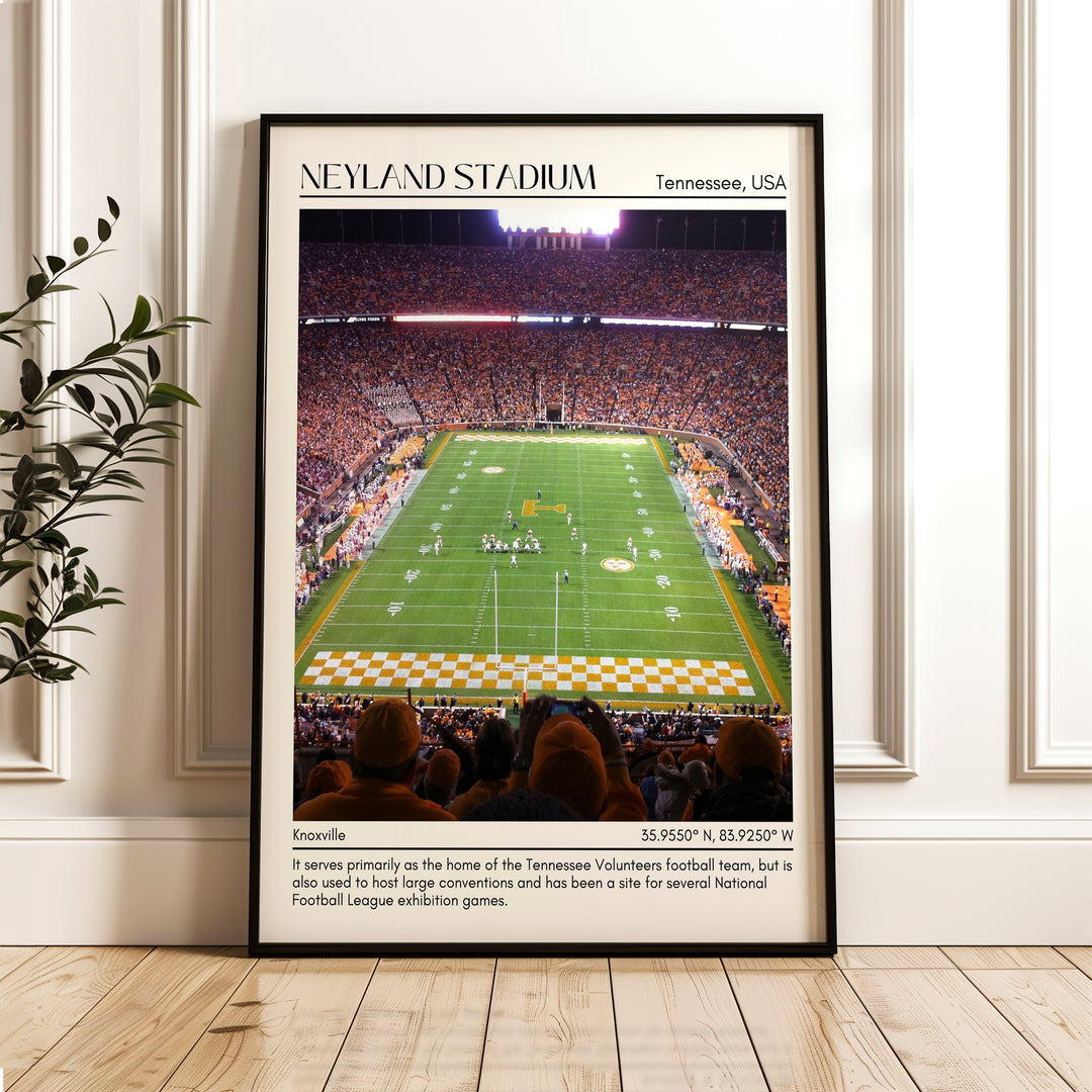 Neyland Stadium Football Minimal Wall Art