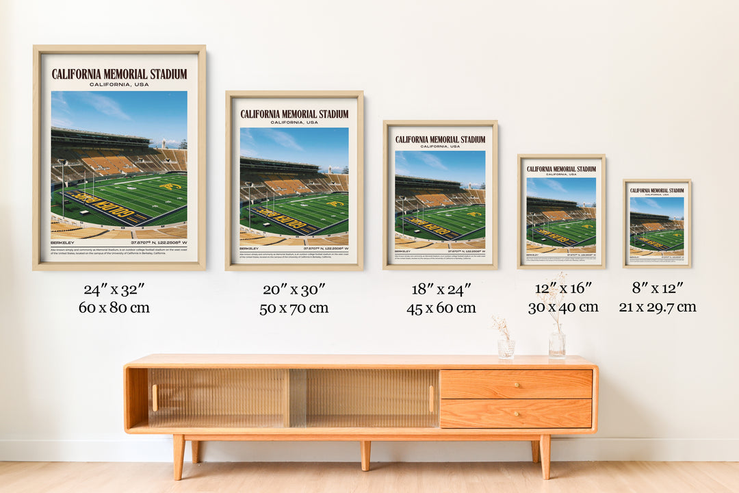 California Memorial Stadium Football Retro Wall Art