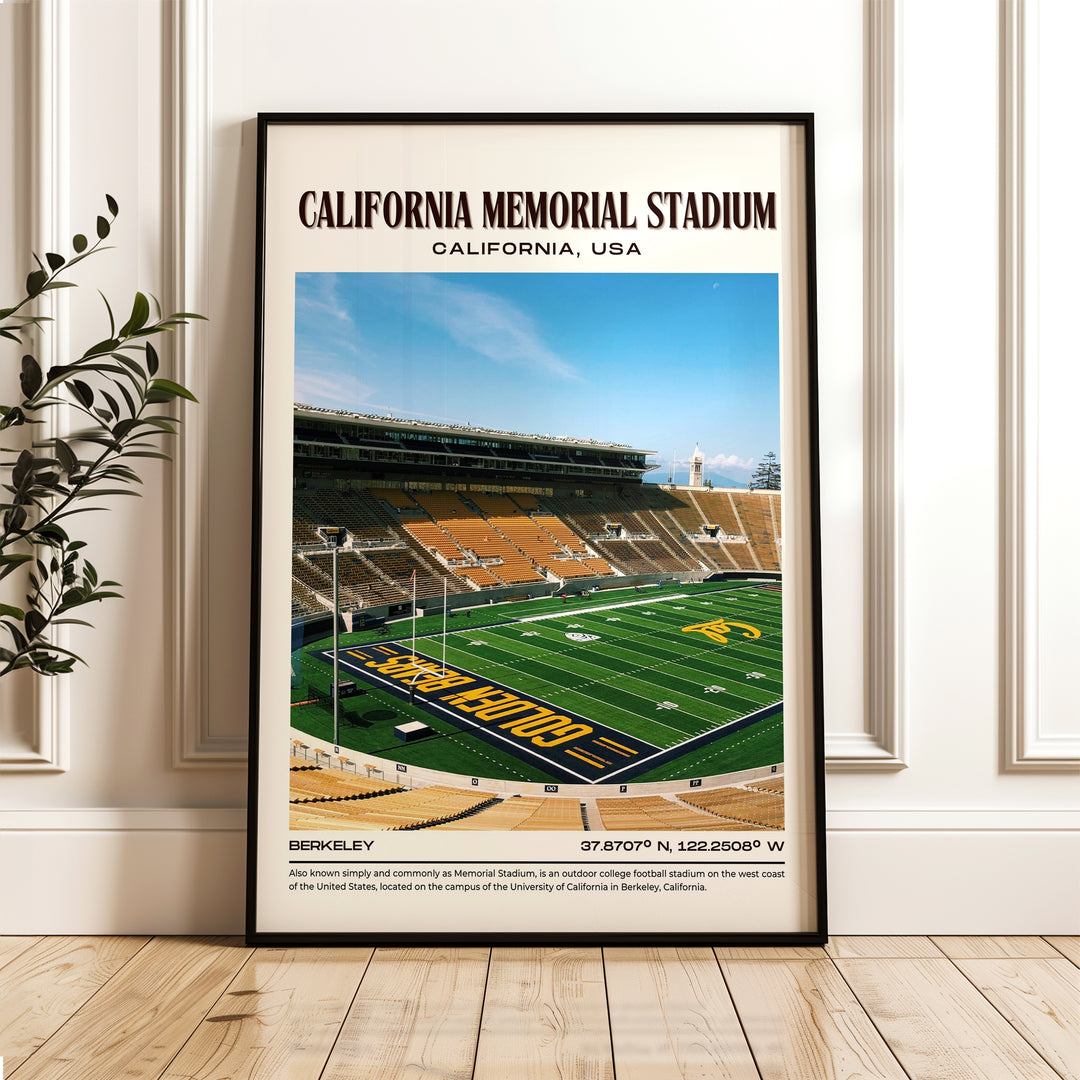 California Memorial Stadium Football Retro Wall Art