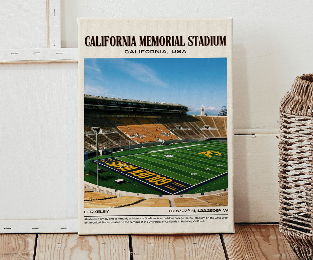 California Memorial Stadium Football Retro Wall Art