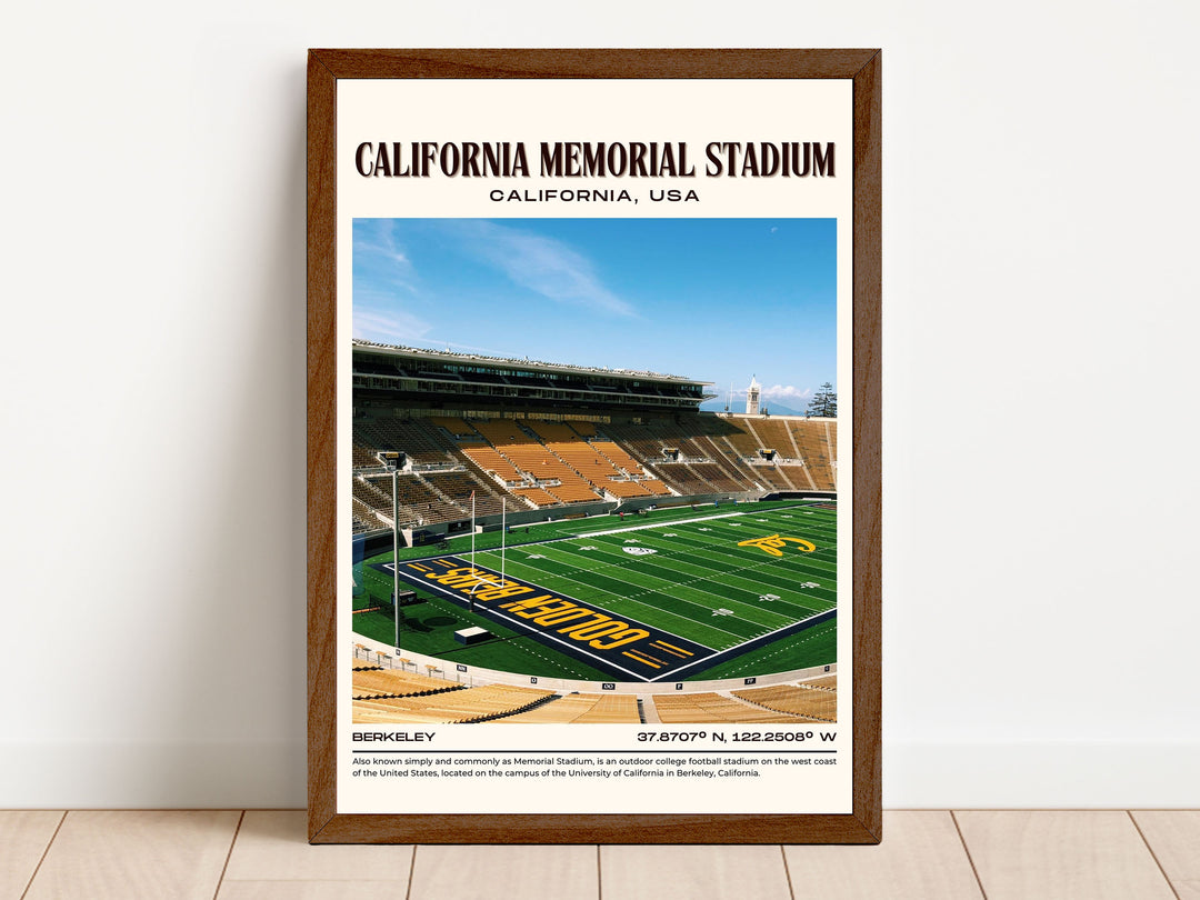 California Memorial Stadium Football Retro Wall Art