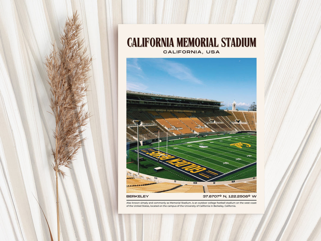 California Memorial Stadium Football Retro Wall Art