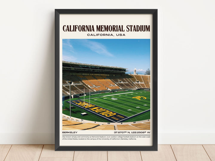 California Memorial Stadium Football Retro Wall Art