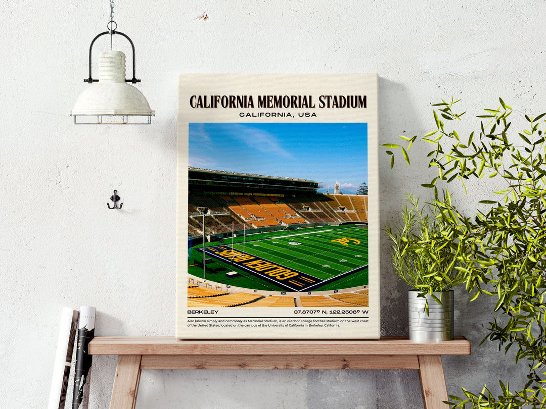 California Memorial Stadium Football Retro Wall Art