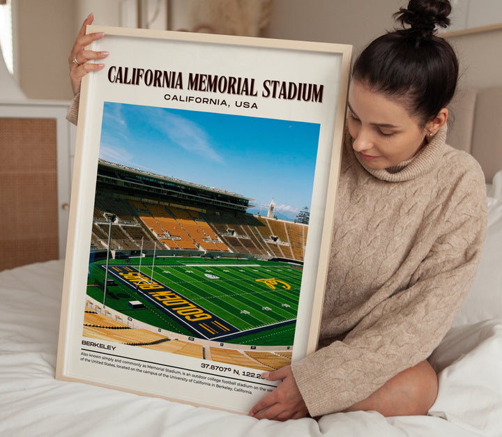 California Memorial Stadium Football Retro Wall Art