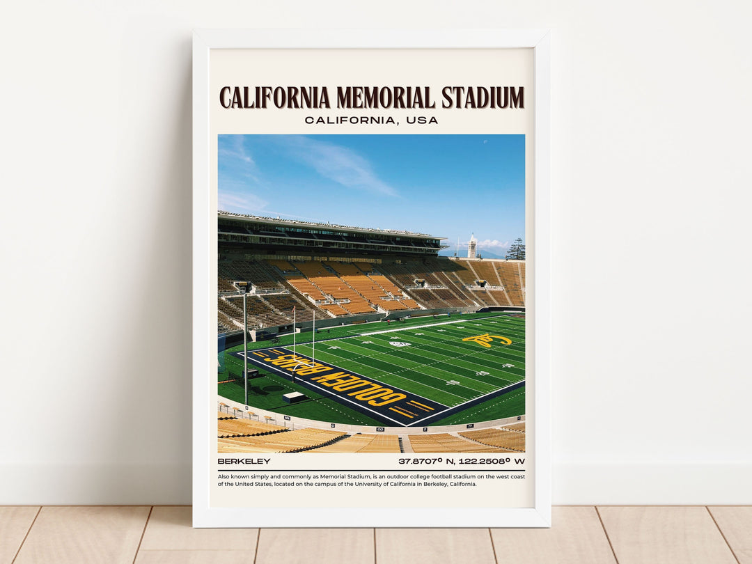 California Memorial Stadium Football Retro Wall Art