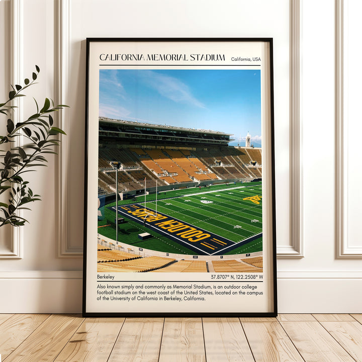 California Memorial Stadium Football Minimal Wall Art