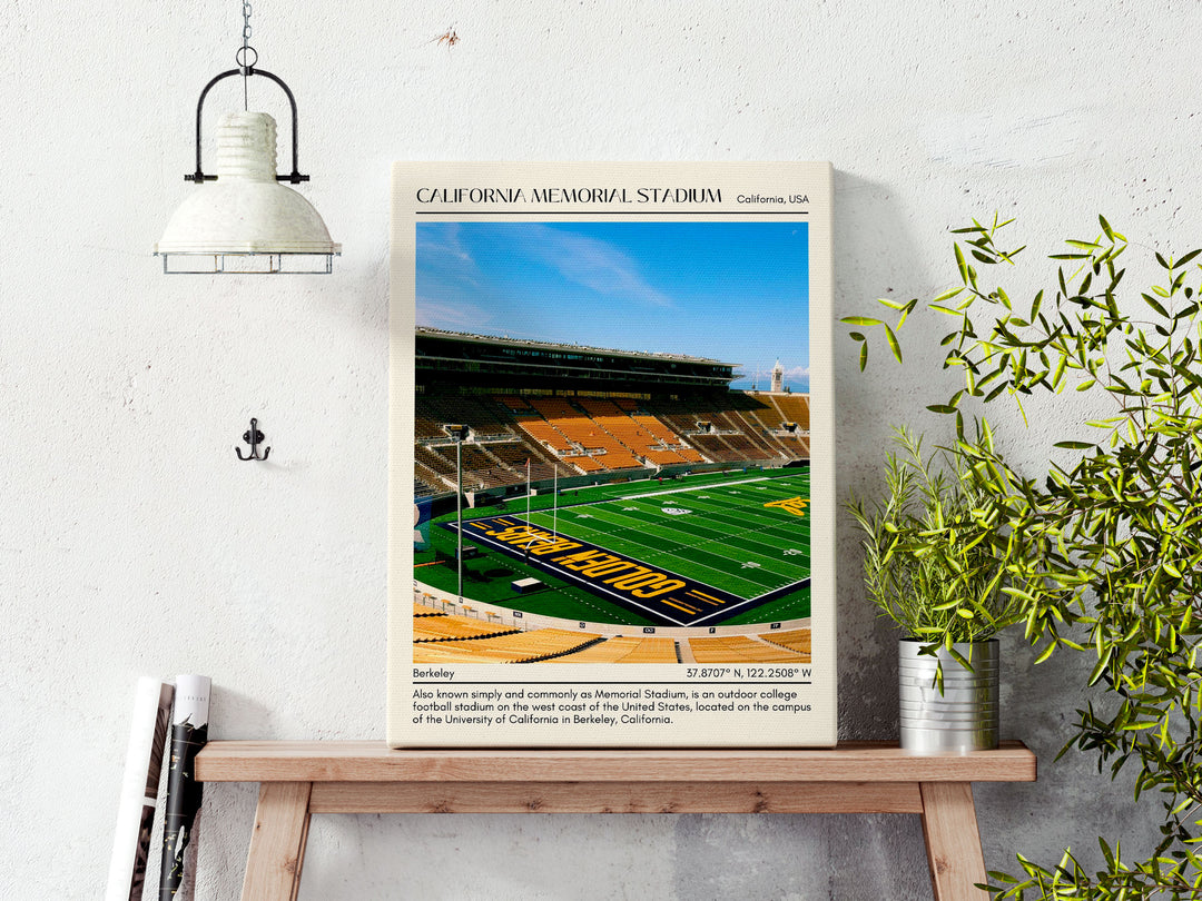 California Memorial Stadium Football Minimal Wall Art