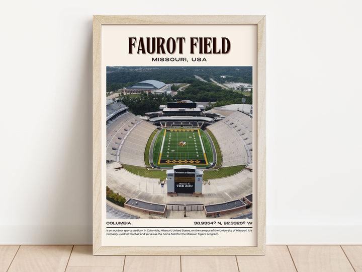 Faurot Field Stadium Football Retro Wall Art