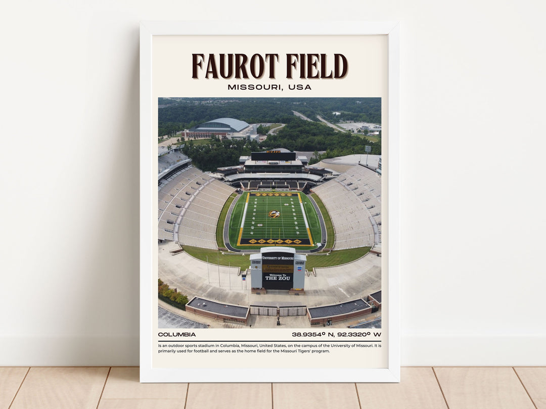 Faurot Field Stadium Football Retro Wall Art