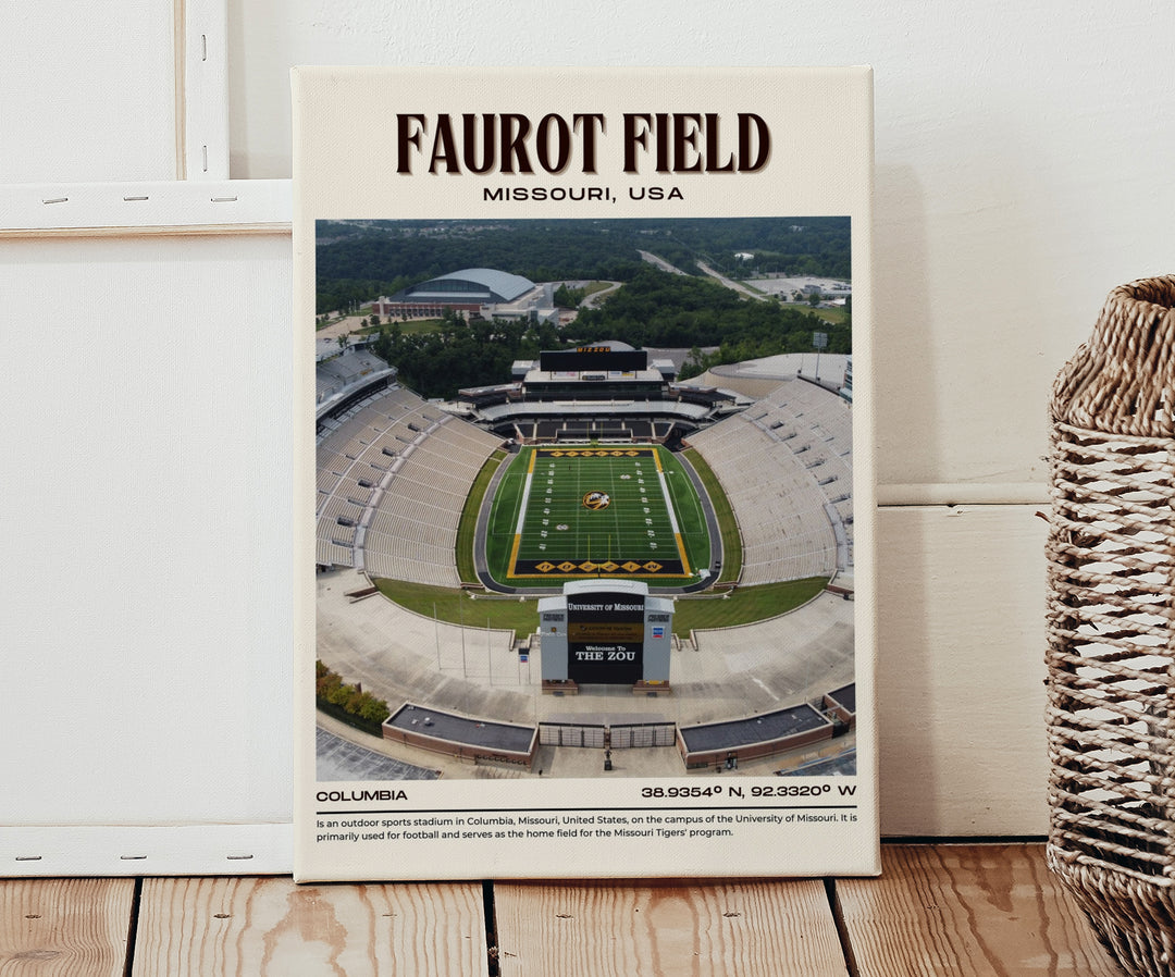 Faurot Field Stadium Football Retro Wall Art