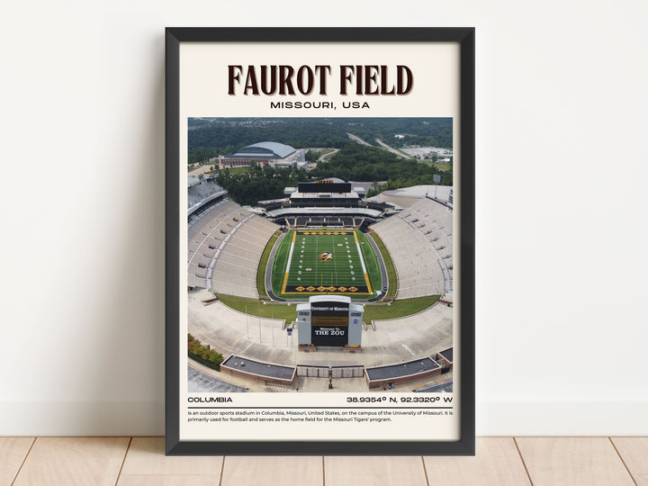 Faurot Field Stadium Football Retro Wall Art