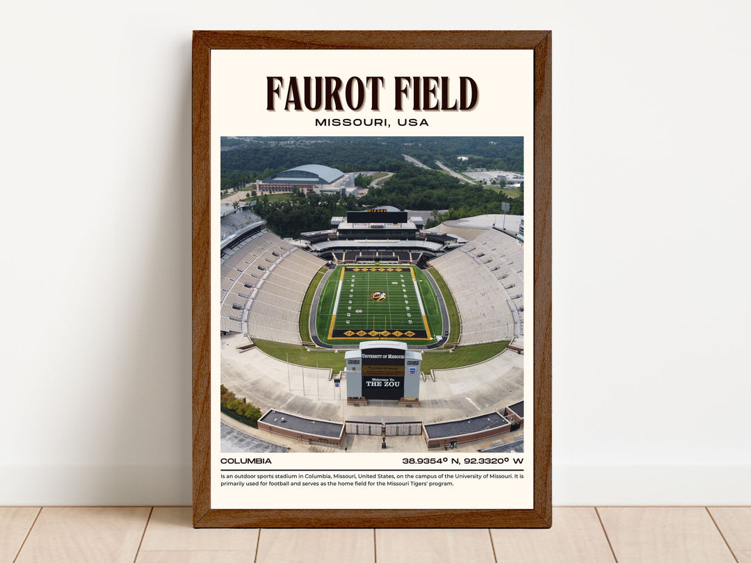 Faurot Field Stadium Football Retro Wall Art