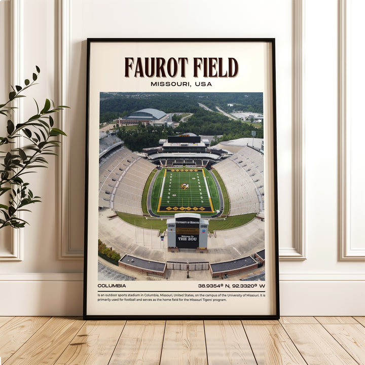 Faurot Field Stadium Football Retro Wall Art